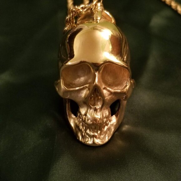 Heavy steel skull necklace, NIB - Picture 1 of 11